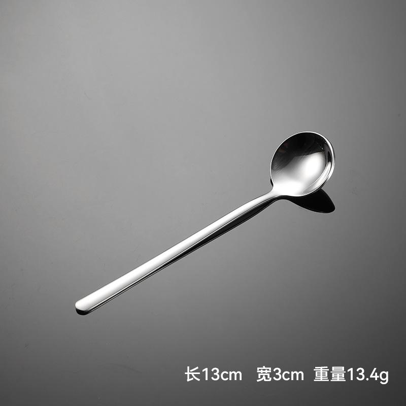 304 Stainless Steel 10cm Short Seasoning Jar Spoon Multi-specification Small Round Spoon Health Products Small Spoon Gift