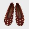 High Quality Faux Suede Mary Jane Flats Luxury Metal Rivet Designer Ballet Flats Women Light Comfortable Red Women's Loafers