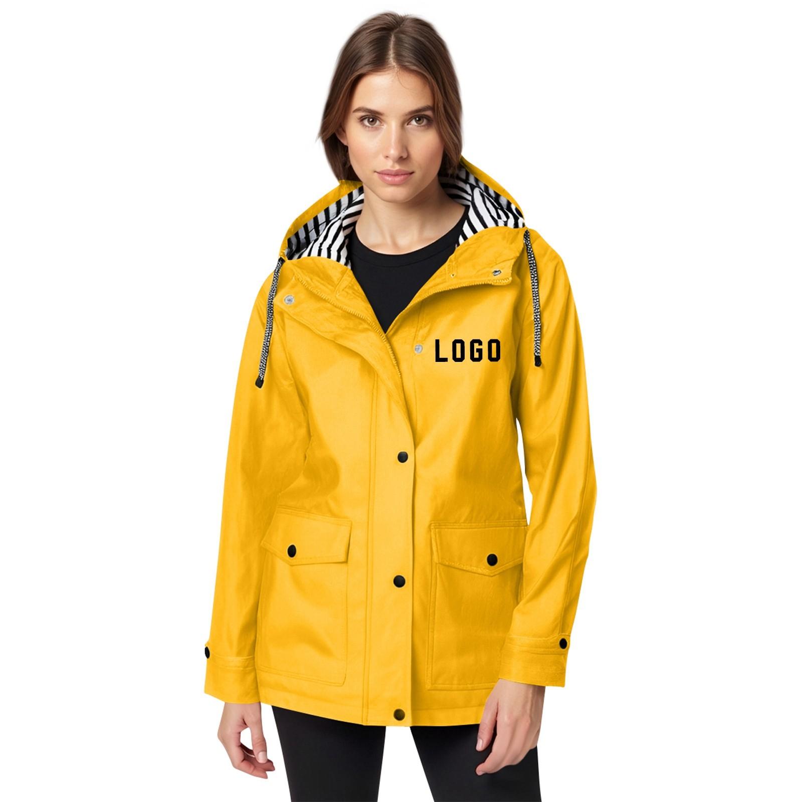 

Женская куртка-дождевик сделай сам однотонная в полоску для улицы плюс водонепроницаемая с капюшоном ветрозащитная L жёлтый
