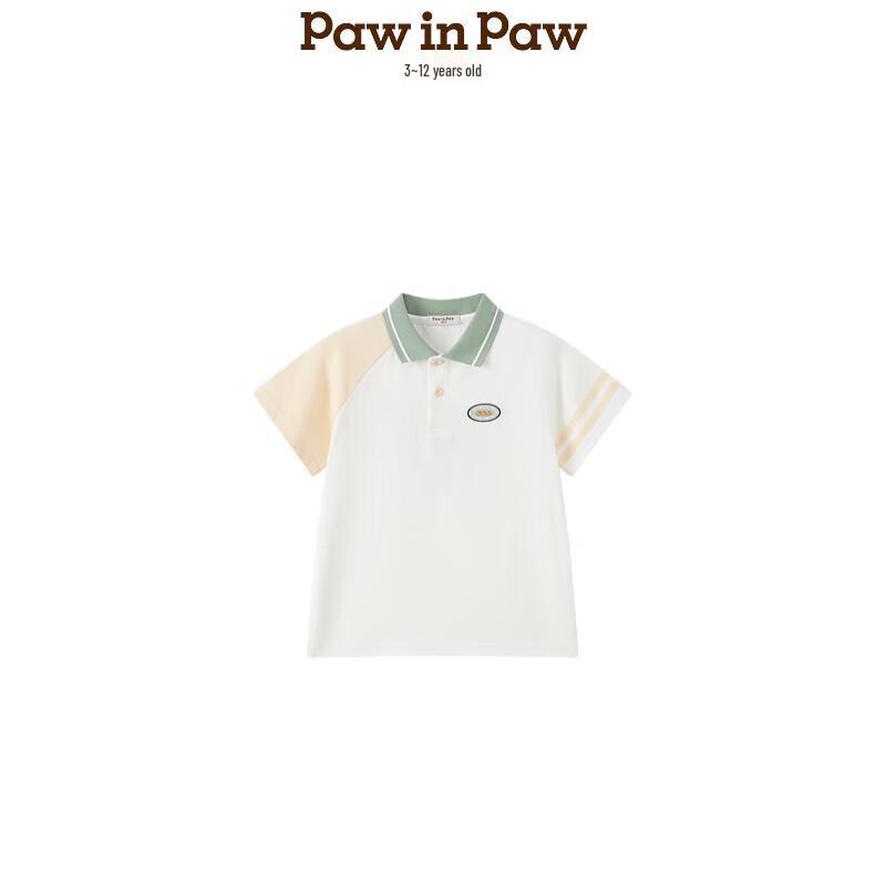 Мальчишеская футболка PawinPaw с воротником-поло, колорблок, короткий рукав 140