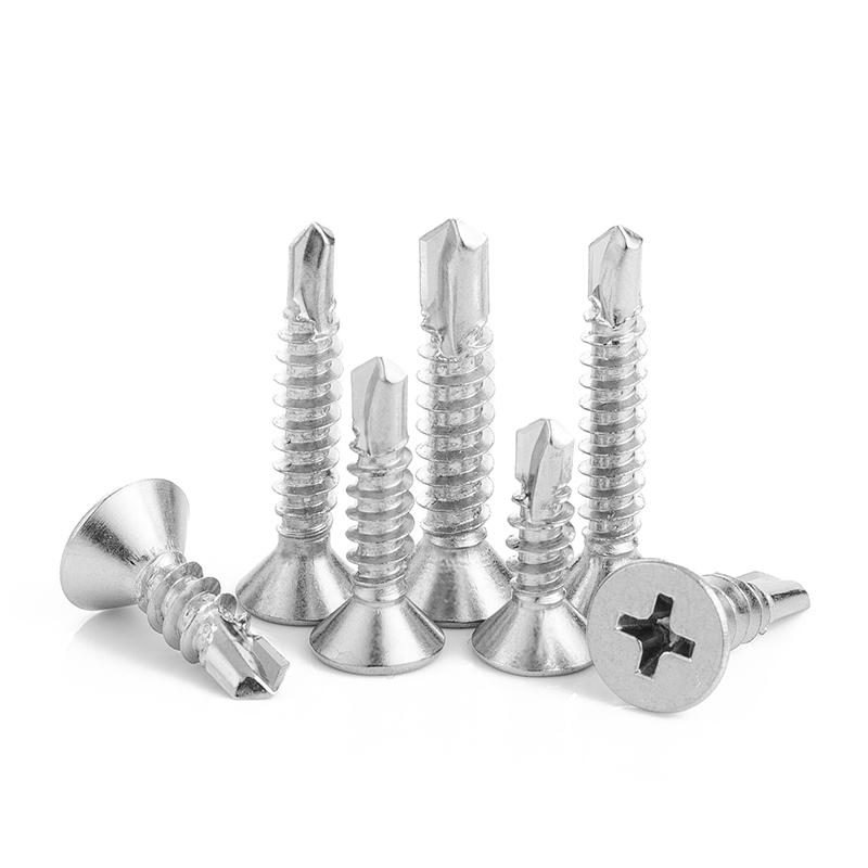 20/30pcs Cross Flat Head Self Drilling Tapping Screw Stainelss Steel Zinc Plated M3.5 M4.2 M4.8 Hardiflex Screw for Sheet Metal