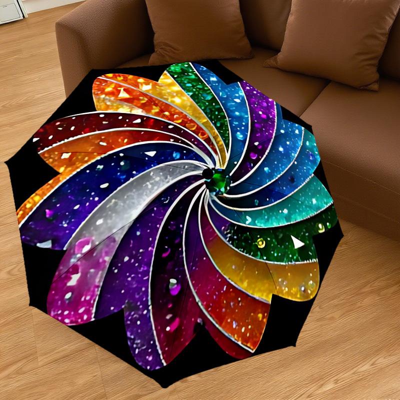 1PC Rainbow Flower Umbrella-8-Rib Reinforced, Automatic Open, Lightweight & Durable, Cute Fashion Accessory for Outdoor-A1261