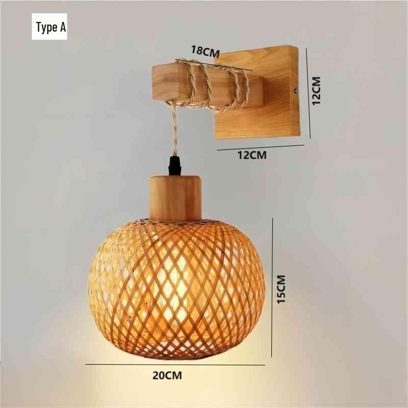 Bamboo Weaving Wall Lamp: Retro Wabi-Sabi Style for Tea Rooms and Bedrooms