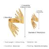 Exaggerated Personality Stainless Steel Feather Wings Open Bangles Rings Set for Women Fashion Designer Banquet Jewelry Gifts