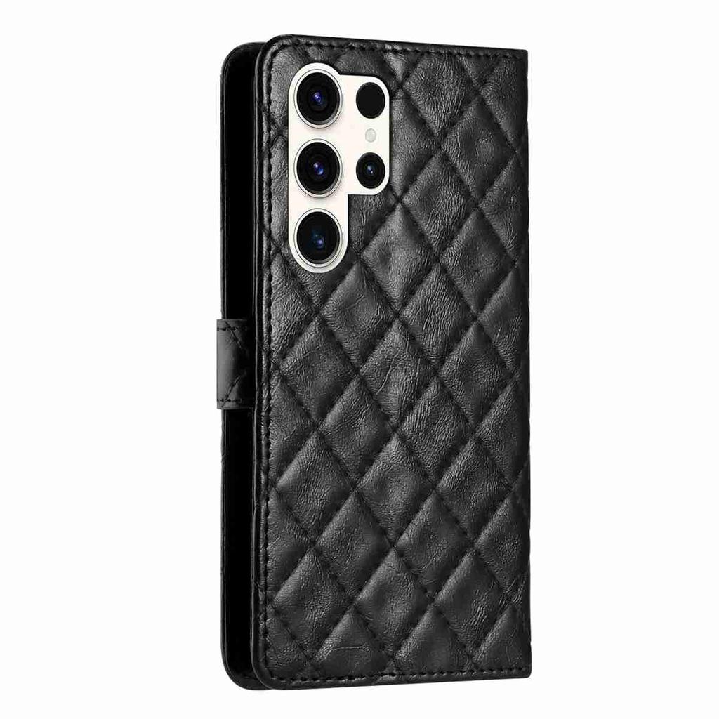 Wallet Pattern Faux Quilted Leather Case For Samsung Seriesgalaxy A12 A15 A17 A26 S20 S21 S22 S23 S24 S25 360° Protection With Card Slots Stand
