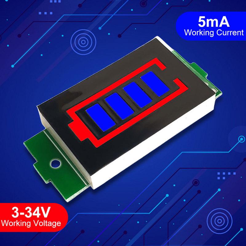 1/2/3/4/6/7/8S Lithium Battery Level Indicator LED Display Li-ion Battery Capacity Display Module 4 Sections 3-34V 5mA