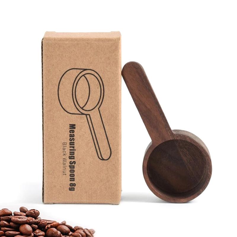 Coffee Measuring Scoop Walnut Wooden Coffee Spoon Kitchen Measuring Tablespoon Sugar Spice Powder Spoon Coffee Accessories Tools