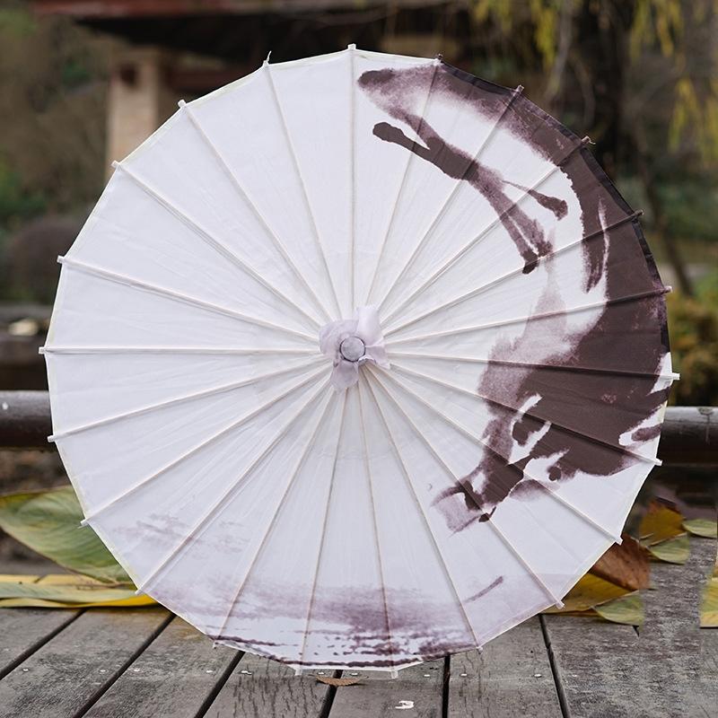 Ancient Lotus Flower Umbrella for Women Hanfu Antique Oil Paper Umbrella Photography Props Dance Performance Parasol