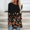 T-shirt floreali T-shirt a maniche lunghe con stampa grafica 3d T-shirt moda donna T-shirt lunga T-shirt a maniche lunghe Tuniche a fiori
