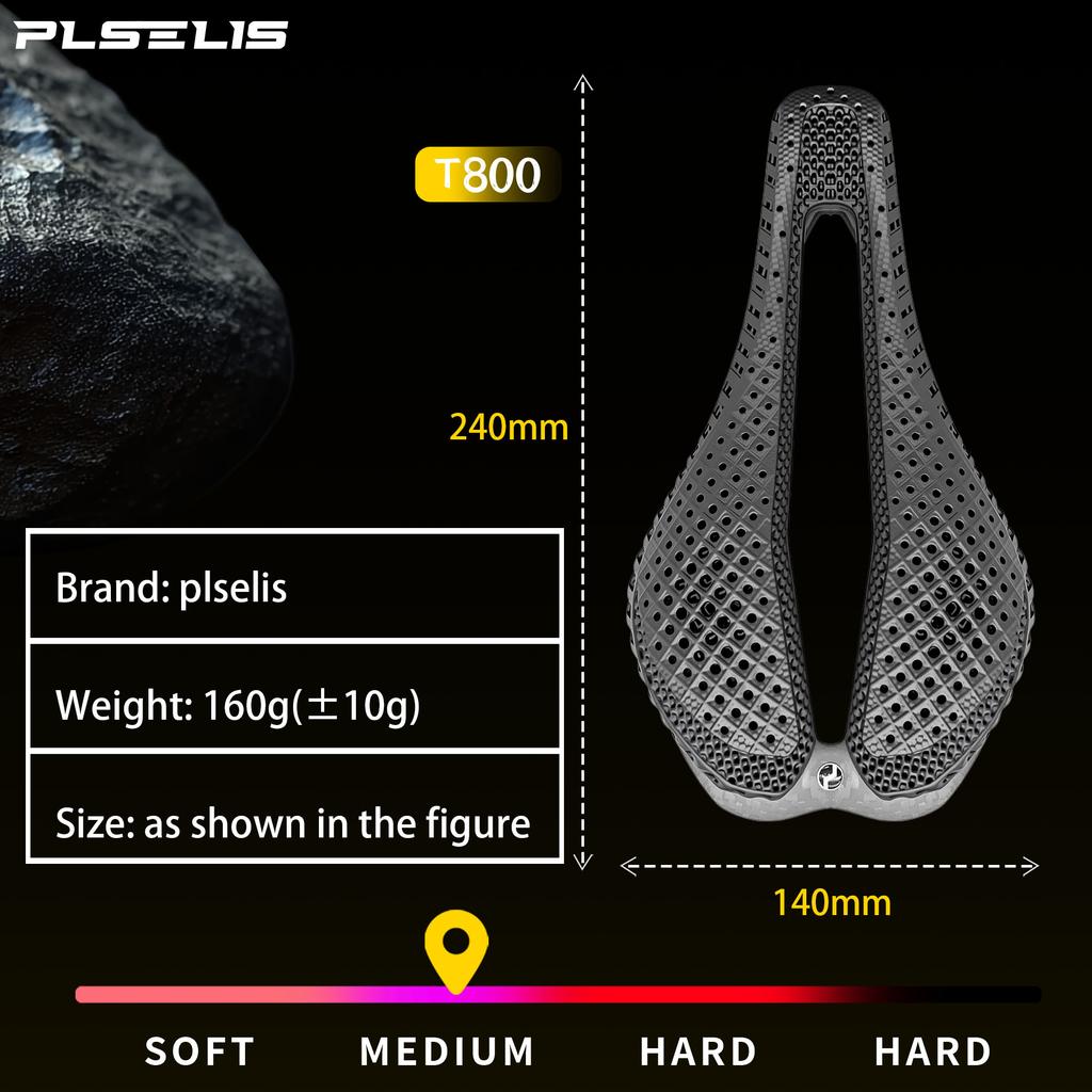 Plselis Road Bike Carbon Fiber Cushion Competitive Lightweight Cushion 3D Printing Integrated Hollow Design 145g