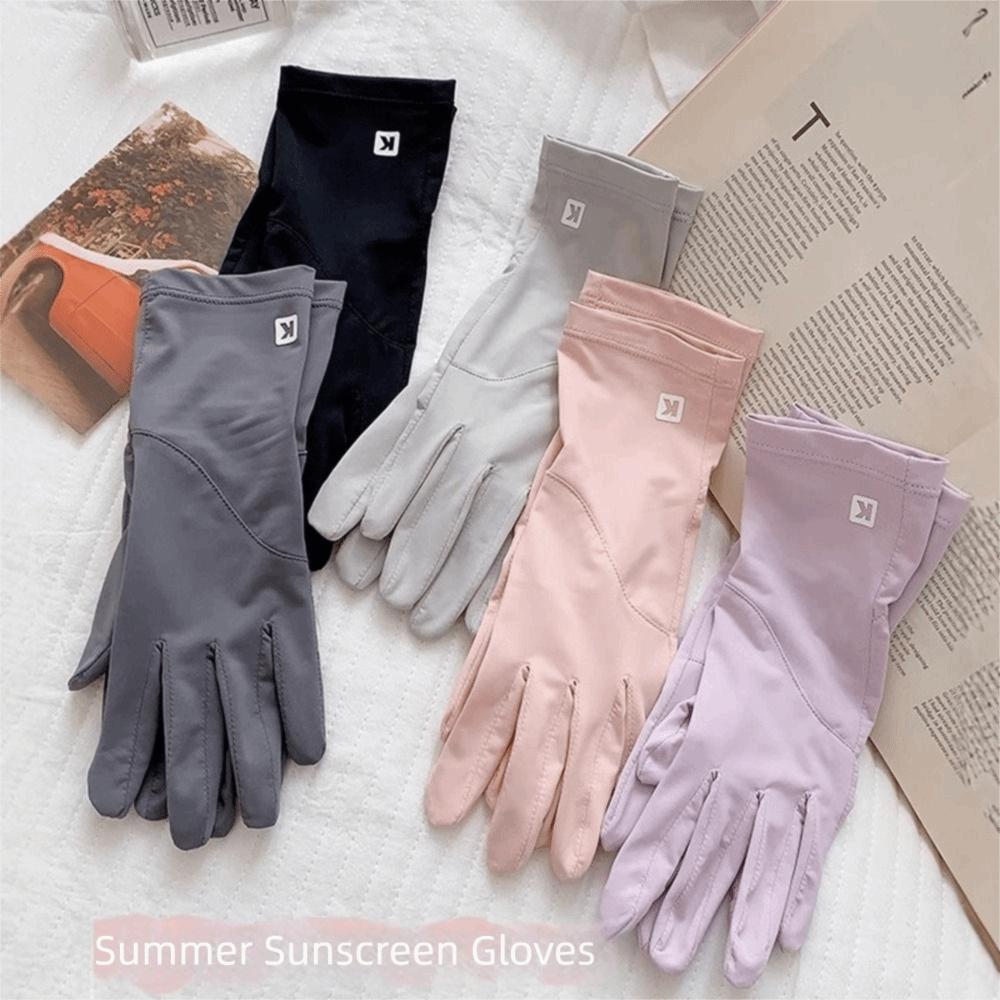Non-slip Anti-UV Gloves Thin Riding Mittens Summer Ice Silk Gloves for Women Lady