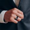 Unisex Lava Starry Sky Titanium Ring with Australian Gemstones