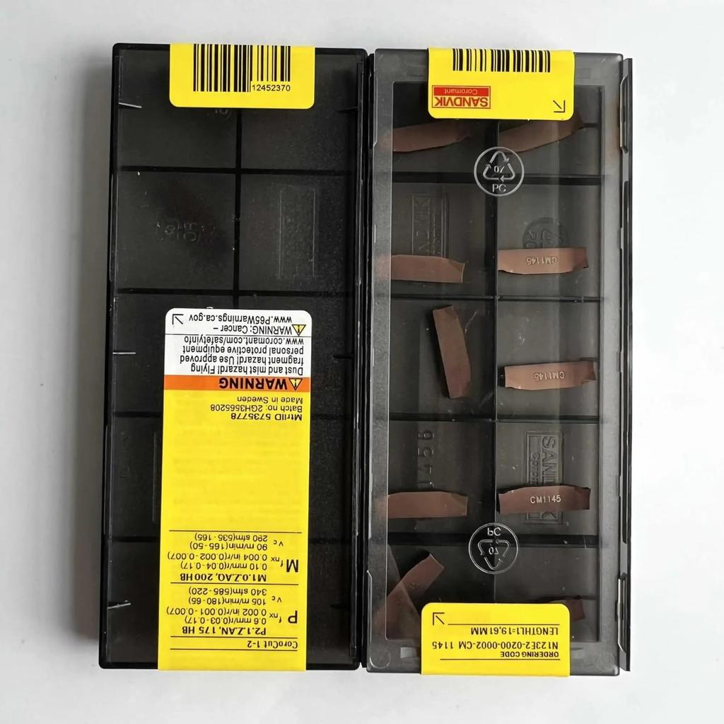 Original Sandvik / N123E2-0200-0002-CM 1145 / CNC Lathe Carbide Blade 10 PCS
