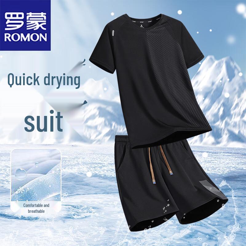 ROMON Men s Summer T-shirt & Shorts Sport Set 2XL
