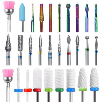 Diamond Ceramic Nail Grinding Head Set for Polish Removal, Callus Smoothing, and Pre-treatment.