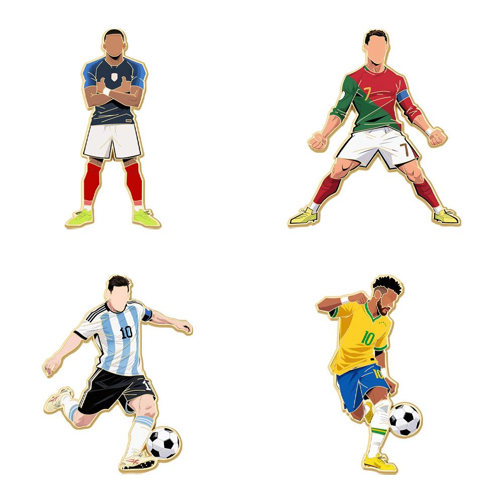 Football Star Badge Alloy Enamel Football Star Ball King Souvenir Clothes Accessories School Bag Decoration Brooch
