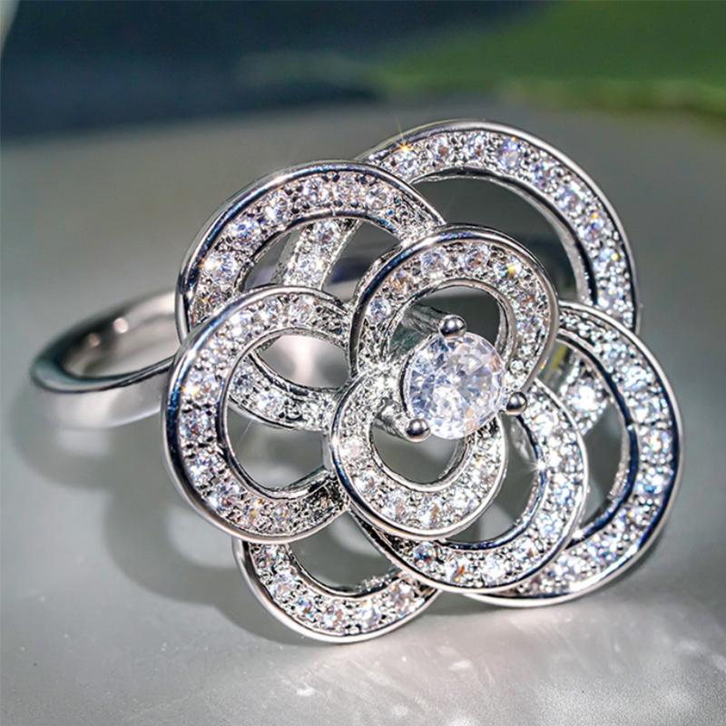 

Huitan Swanking Shiny Rings full Dazzling Cubic Zirconia Gorgeous Wedding Party Zircon for Women Exquisite Finger Accessories 10