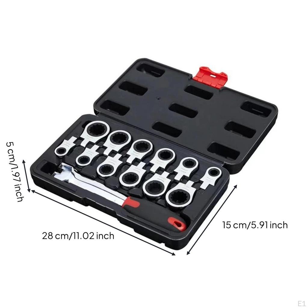 13 Pieces Ratcheting Wrench with Replaceable Heads FastSwap Set Interchangeable