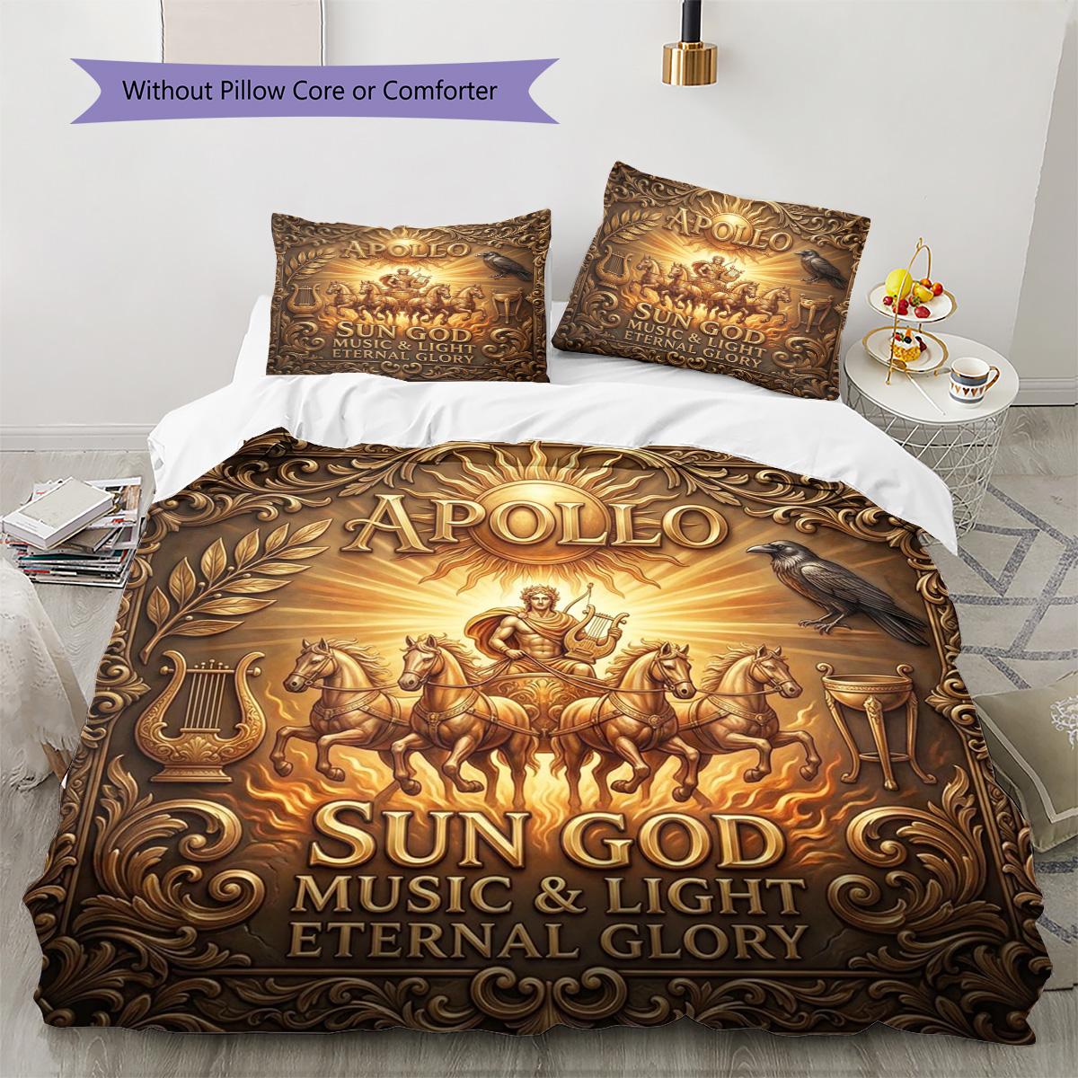 

Apollo, the sun god Pattern Bedding Quilt Set Quilt Cover Pillowcase Home Decoration Birthday Gift (1 * duvet cover + 2 * pillowcase, without core) 135x200cm