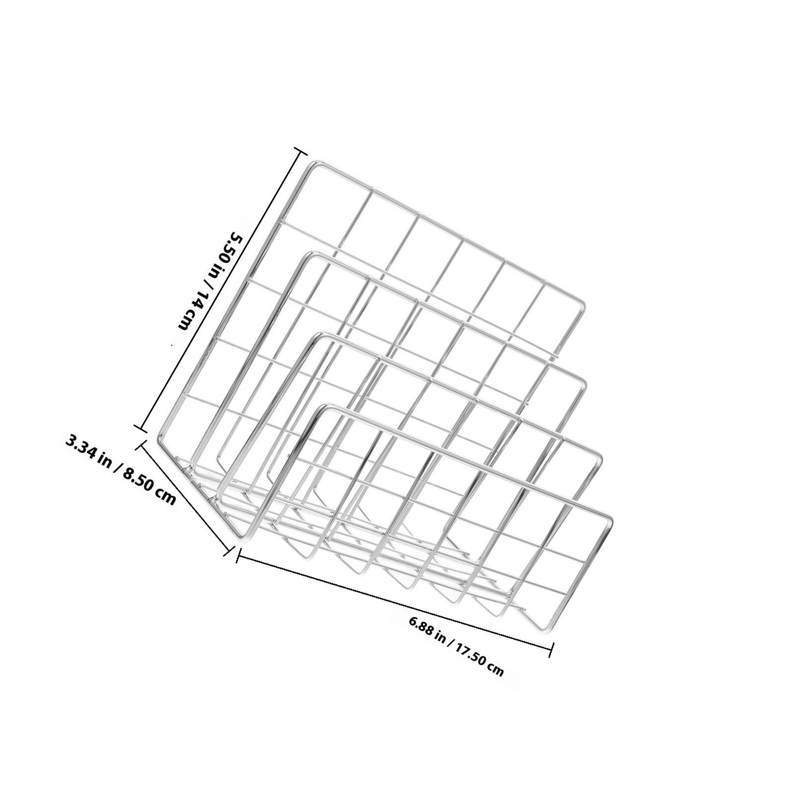 

Desktop File Organizer Iron Desk File Holder for Mail Magazines Documents Receipts Notebook Paper Bookshelf Countertop Office срібний