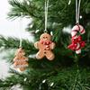 16Pcs Christmas Gingerbread Man Ornaments Gingerbread Lollipop Figurines Xmas Tree Hanging Doll Pendant New Year Decor Kids Gift