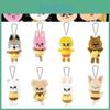 Jyp Felix Cartoon Plush Keychain Bag Pendant Soft Stuffed Plant Toy High-quality Gray Wolf Keychain