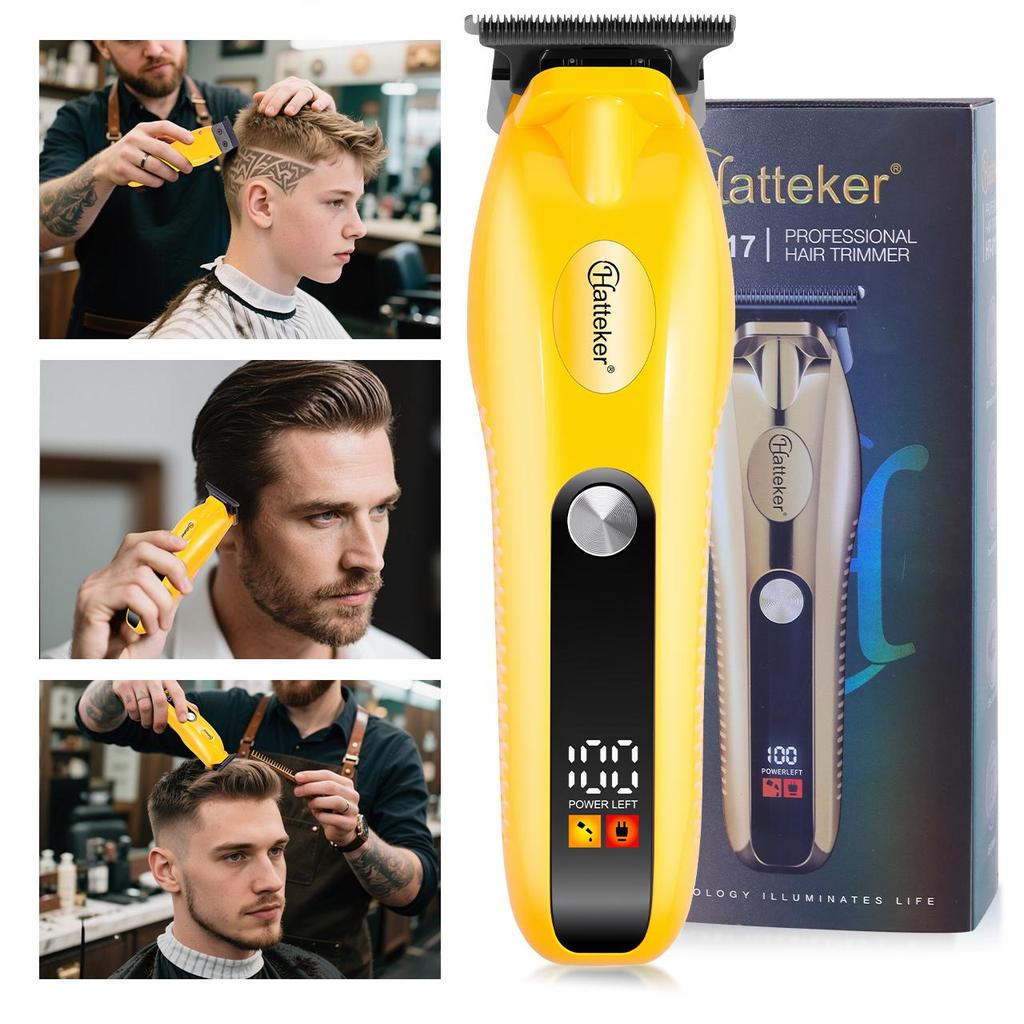 Electric Clippers Cordless Digital Display with LED Screen for Professional Barber Use Shaving and Oil Headcut Sculpting USB Rechargeable