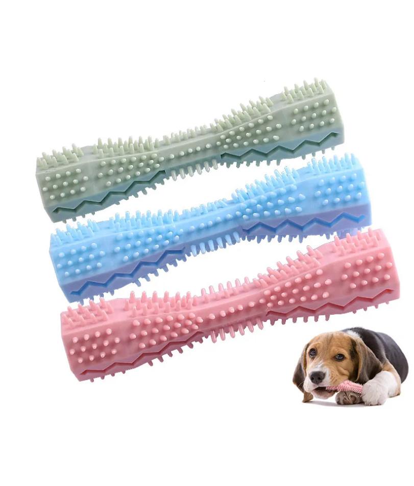 Dog Toothbrush Durable Dog Chew Toy Stick Soft Rubber Tooth Cleaning Point Massage Toothpaste Pet Toothbrush Molar Pet Supplies