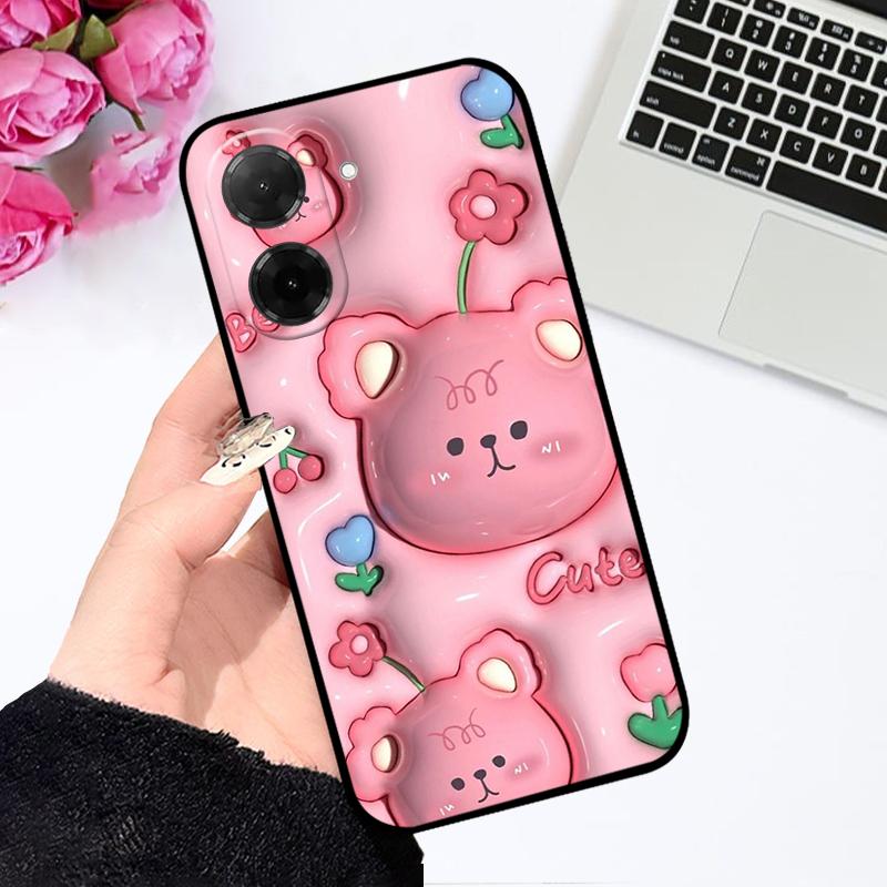 Para Redmi A5 4G Funda de Teléfono Suave 25028PC03G Linda Caricatura de Silicona TPU Cubierta Trasera Para Xiaomi Poco C71 4G Fundas Protectoras