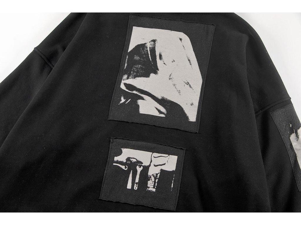 ERD Vintage Madonna Illustration Zipper Hoodie for Men