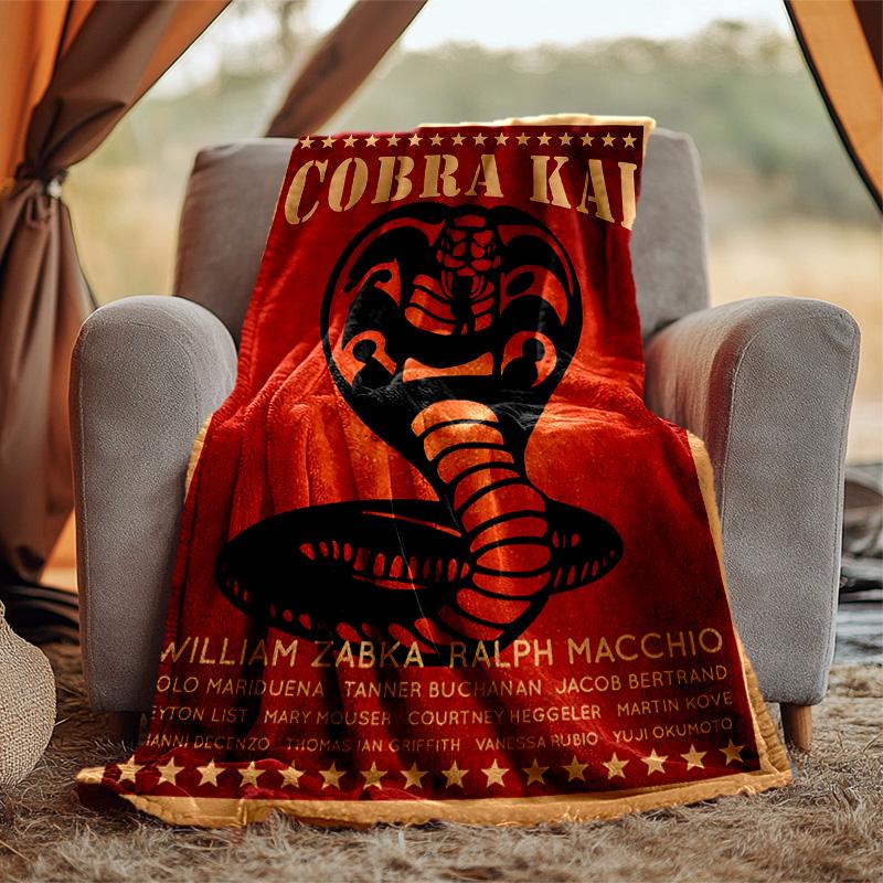 Cobra Kai Flannel Blanket Soft Warm All-Season Throw, Design for Camping, Car Travel, Hiking Sofa, Bed, Office Perfect Gift for Parties