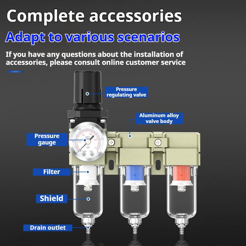 Painting Spray Gun Fitting 2-Way Connector Oil-Water Separator Air Compressor Precision Drying Filter Air Source Processor