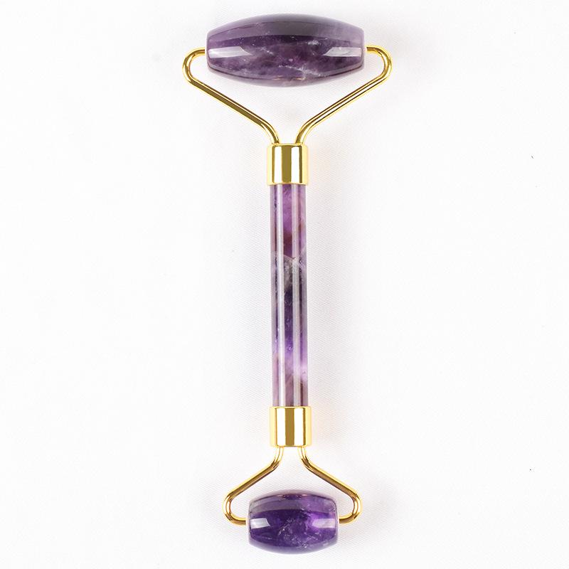 Natural Amethyst Jade Roller Gua Sha Set Gouache Scraper Board Face Lifting Anti-Wrinkle Beauty Skin Care Body Massage Tools