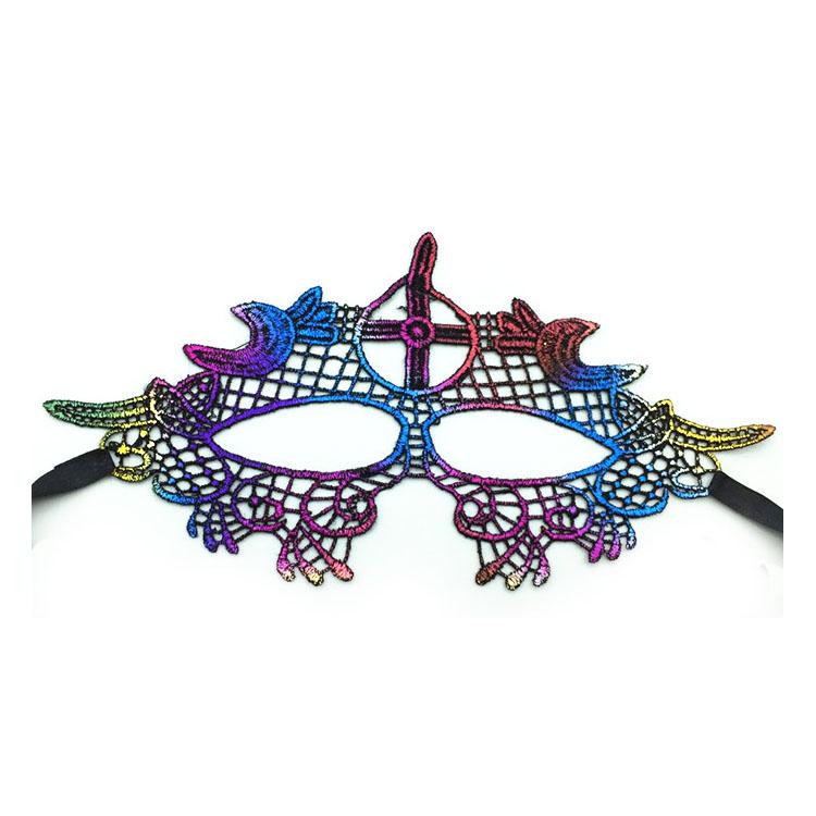 Sexy Cosplay New Halloween Colorful Bronzing Lace Eye Mask Sexy Masquerade Party Unshaped Mask Festival Supplies