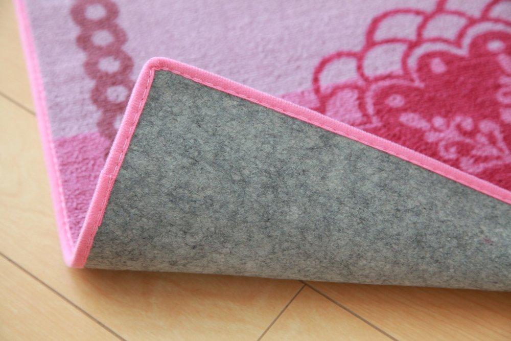 Ikehiko Desk Carpet Rug 1 Tatami Mat Girl Eiffel Pattern Pink 110 x 133 cm "Jenne" Approx.