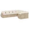 VidaXL Salon de Jardin avec Coussins 9 pcs, Canapés de Terrasse, Ensemble de Meubles de Patio, Mobilier d'Extérieur, Beige 3254175