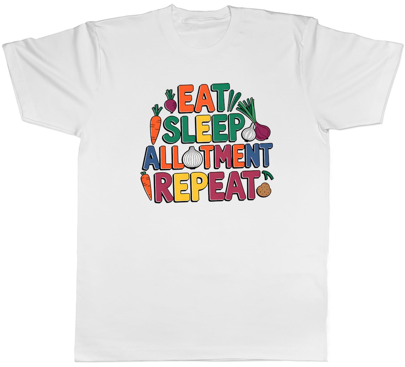 Eat Sleep Allotment Repeat Garden Veg Fruit Mens T-Shirt Tee Gift Top XL