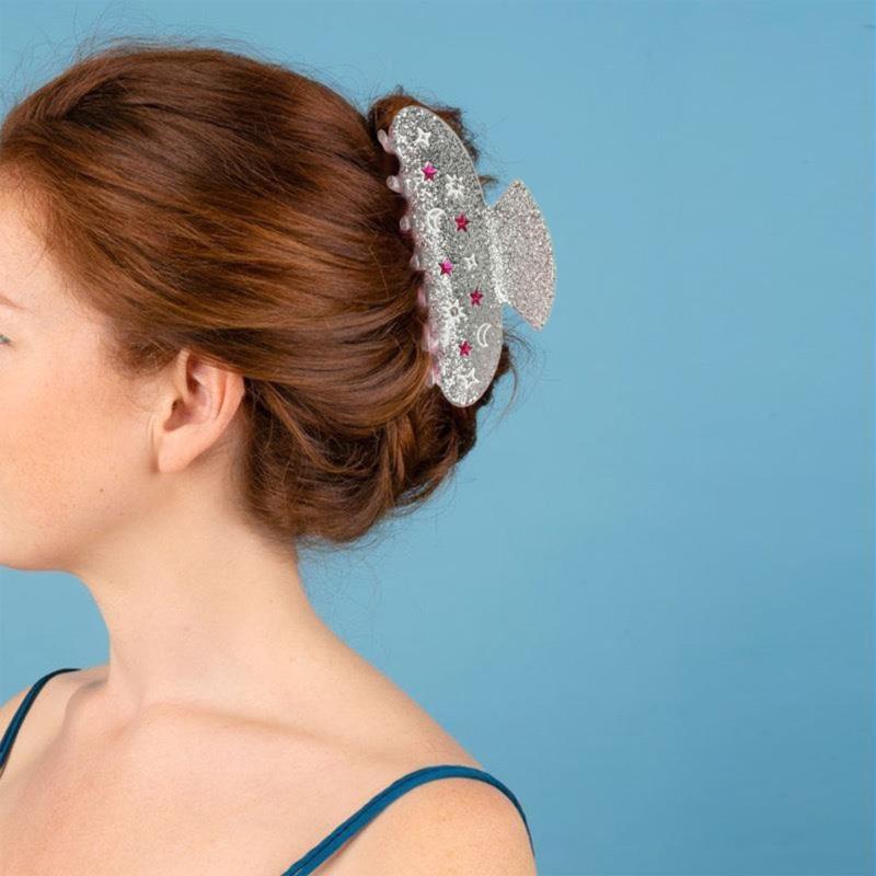 Glittering Star Claw Clip for Women Cool Girl Hair Clamp Clip Updo Hair Styling Accessory for Thin Hair French Jaw Clip