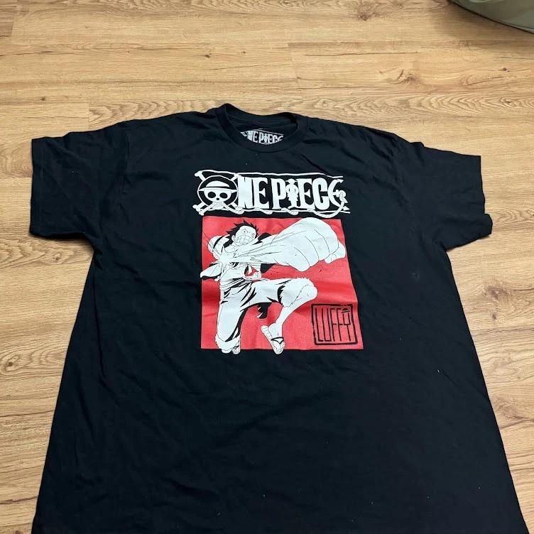 One Piece Monkey D. Luffy Anime Black T-Shirt Adult XL Japan 2XL