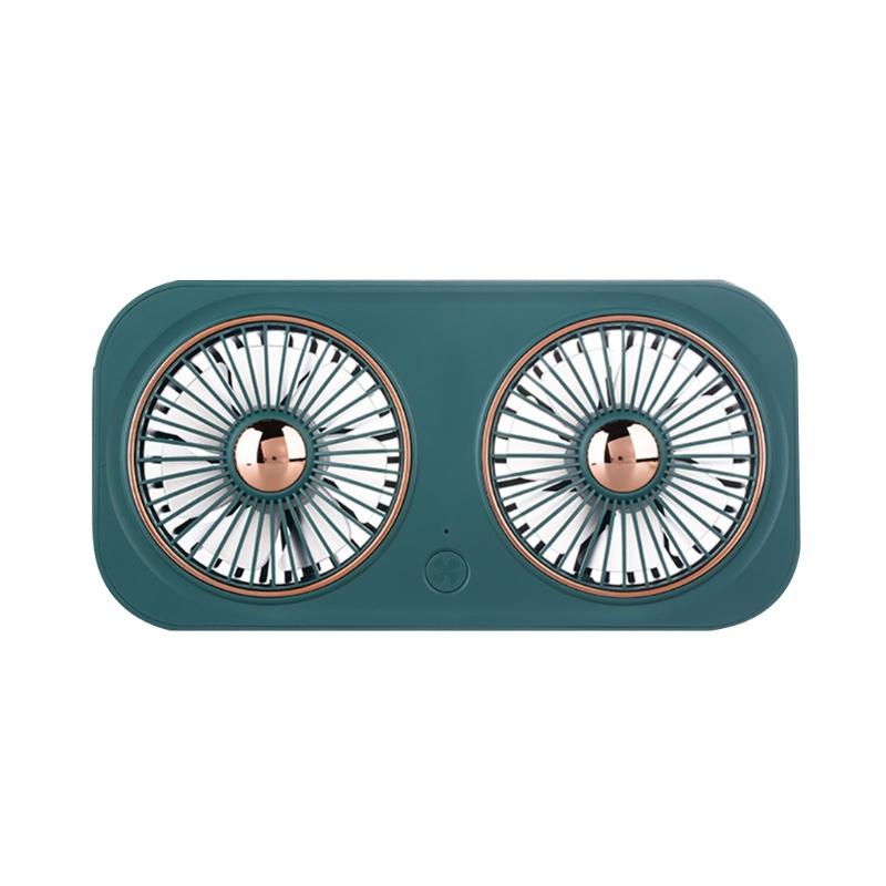 Dual-head Desktop Fan Portable USB Desk Fan with 360° Rotation for Home Office