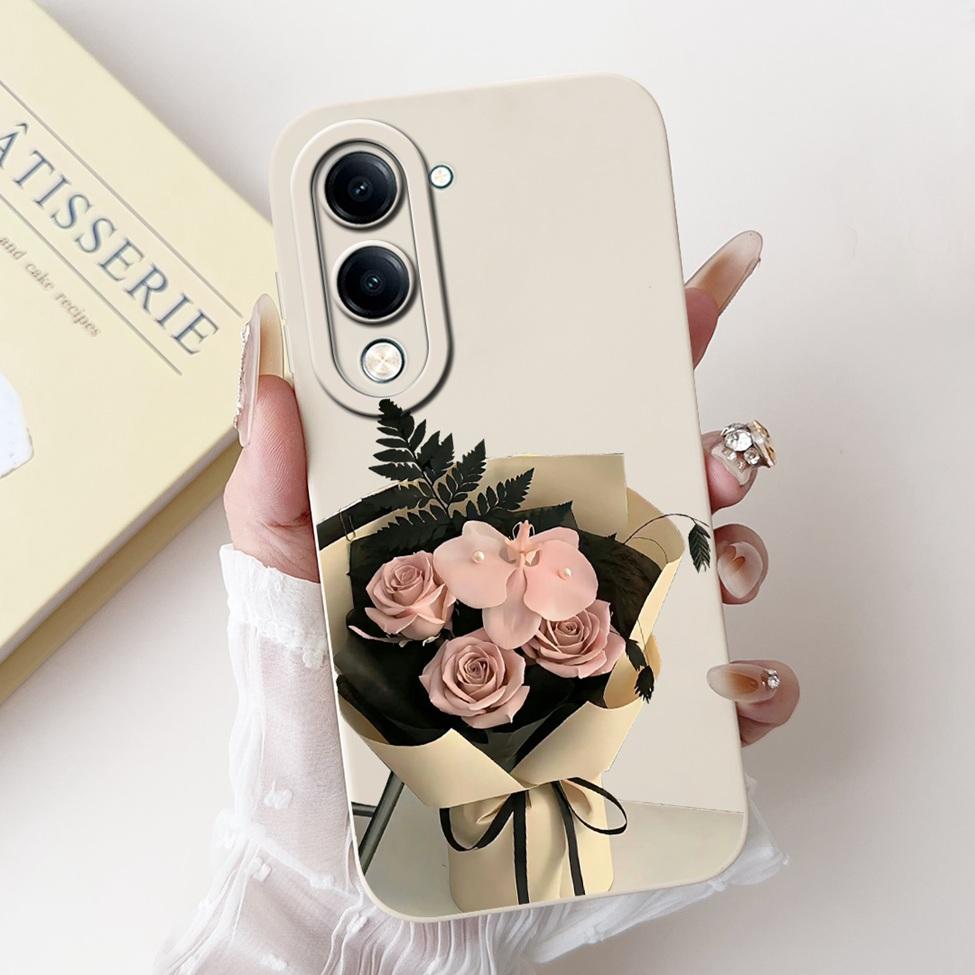 Für Vivo Y04 Hülle V2430 Silikon Niedliche Katze Mode Schmetterlinge Blumen Liebe Bemalte Rückseite für Vivo Y04 4G Handyhülle Bumper