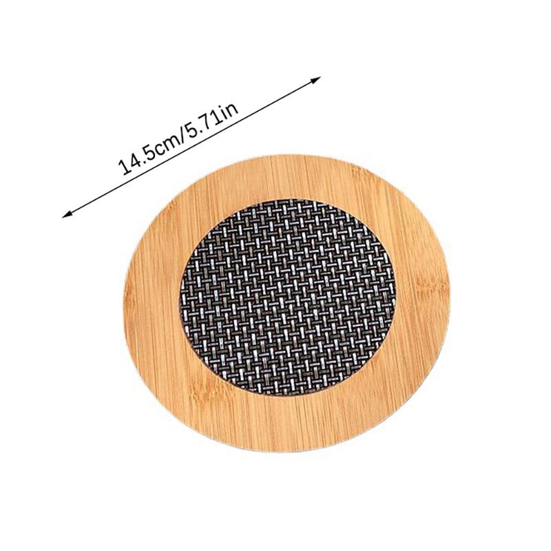 Desktop Heat-Resistant Tableware Mat Anti-Slip Mat Wooden Coasters Table Protection Circular Square Insulation Pad