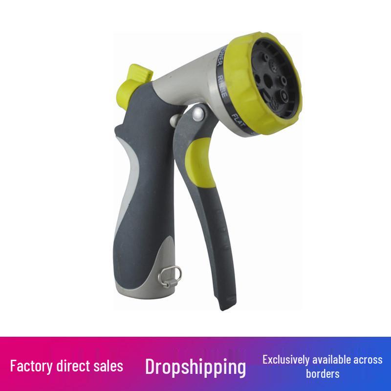8-Function High-Pressure Zinc Alloy Water Gun for Garden and Car Wash American Thread