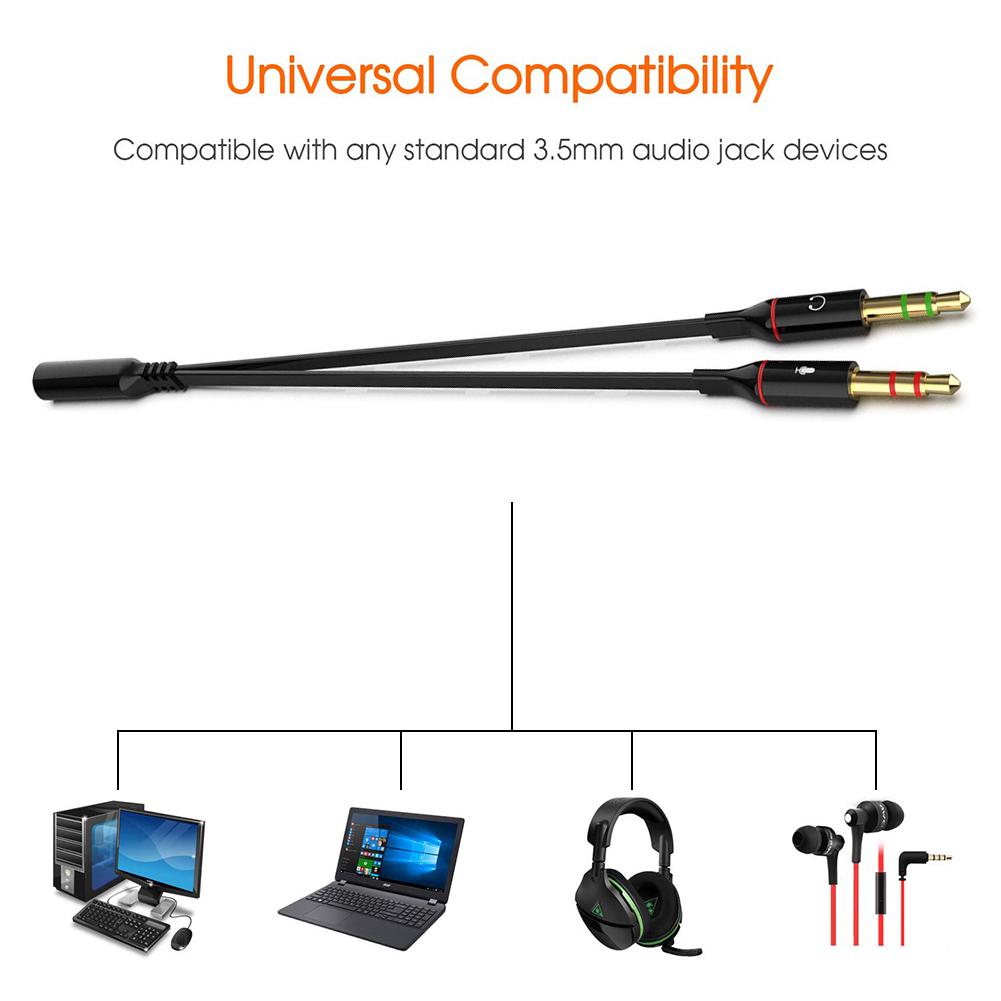 Headset Splitter Cable Mini for PC 3 