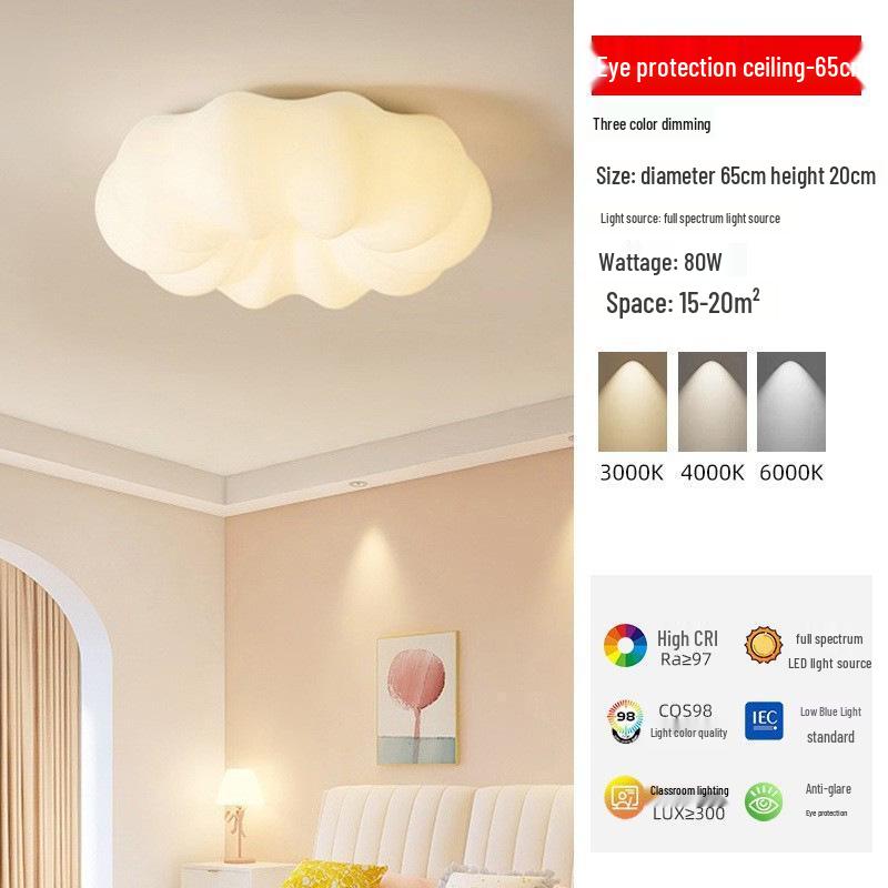 Creative Modern Cream Style Ceiling Lamp for Children's Bedroom and Study, Eye Protection Design