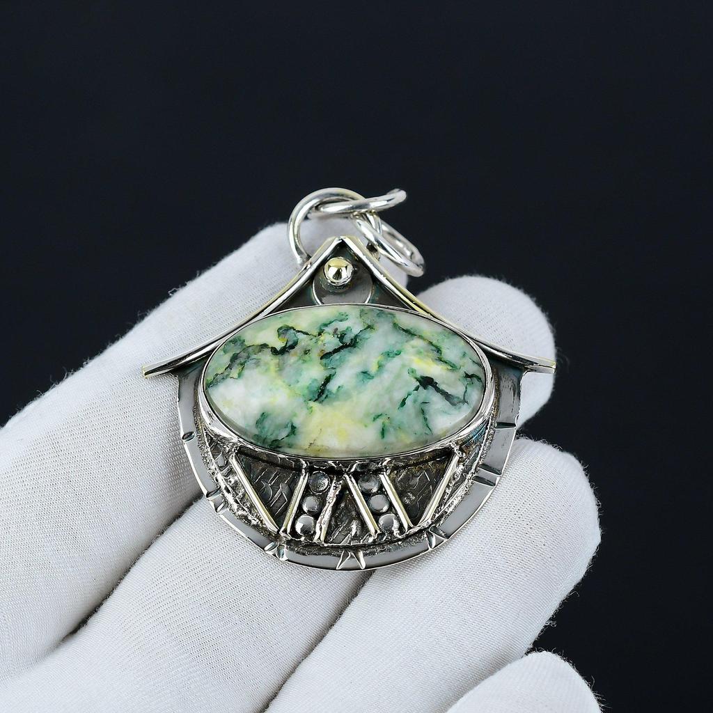 Mariposit Edelstein Handgefertigter 925 Sterling Silber Anhänger Mariposit Antik Natur Edelstein Anhänger Anhänger Für Geschenk Geschenke zu Weihnachten