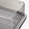 Flatware Tray with Lid and Drainer Dustproof Transparent Fashionable Silverware Countertop Storage Container for