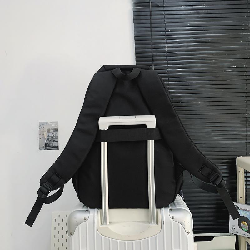 Women Solid Color Backpack Men's Backpack Lightweight Travel Computer Bag Student Schoolbag