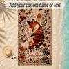 Fox Theme Soft Beach Towel Personalized Custom Name Text Towel Portable for Beach Pool Travel