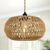 Simulated Rattan Lamp Cover Vintage Chandelier Home Living Room  Lampshade Teahouse Pendant Light Decor Lampshade for Floor Lamp